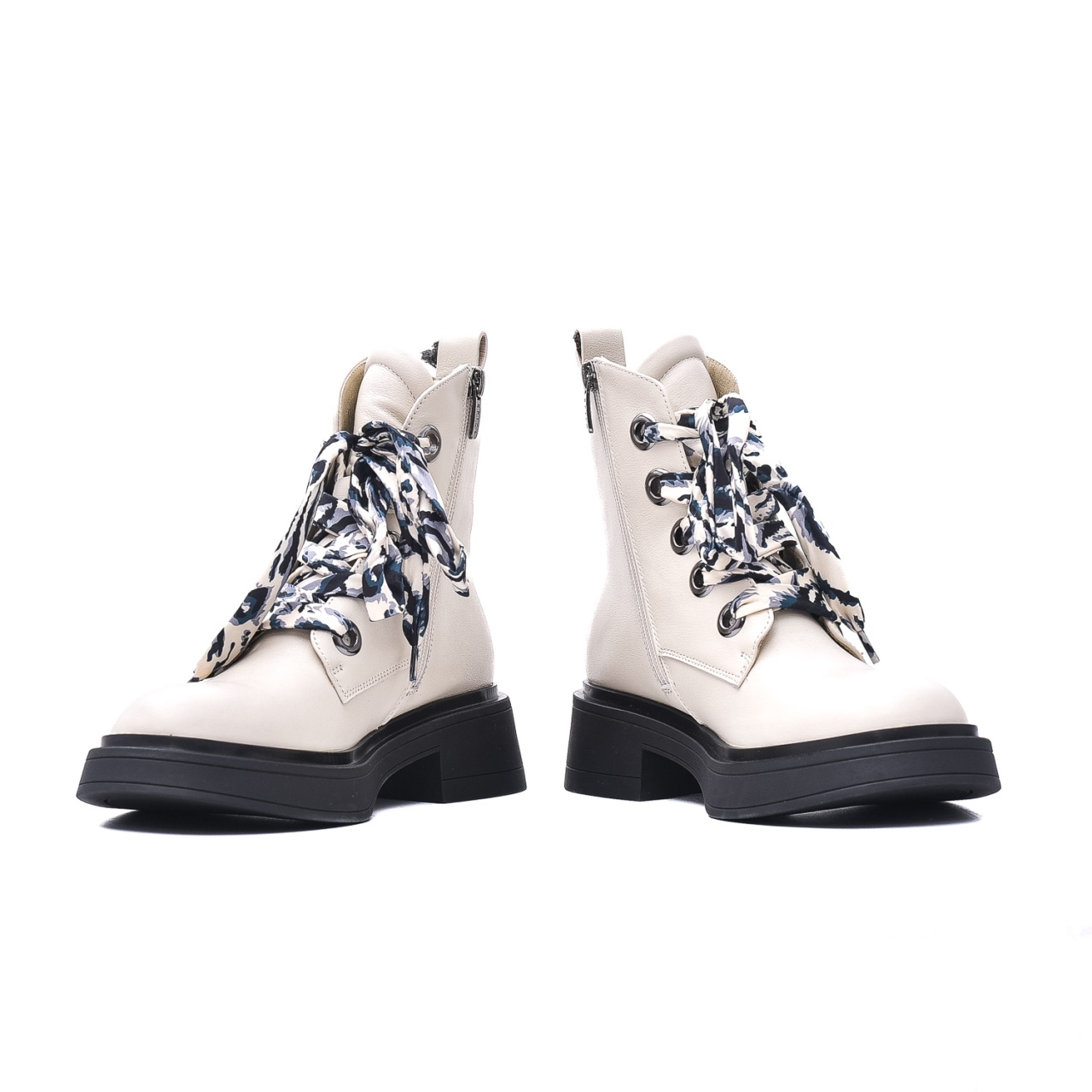 Botine dama, piele naturala, HMHM50001B 03-N, alb - imagine 4