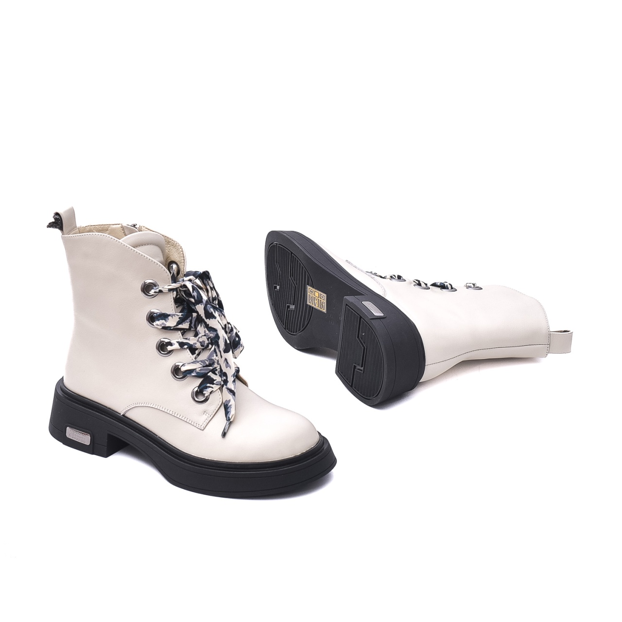 Botine dama, piele naturala, HMHM50001B 03-N, alb - imagine 5