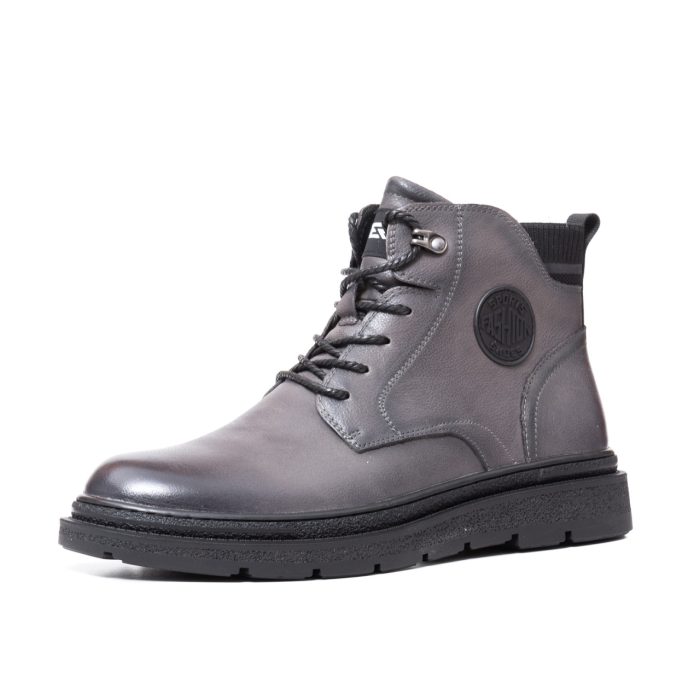 Ghete barbati piele, E6E630001B 14-N, gri