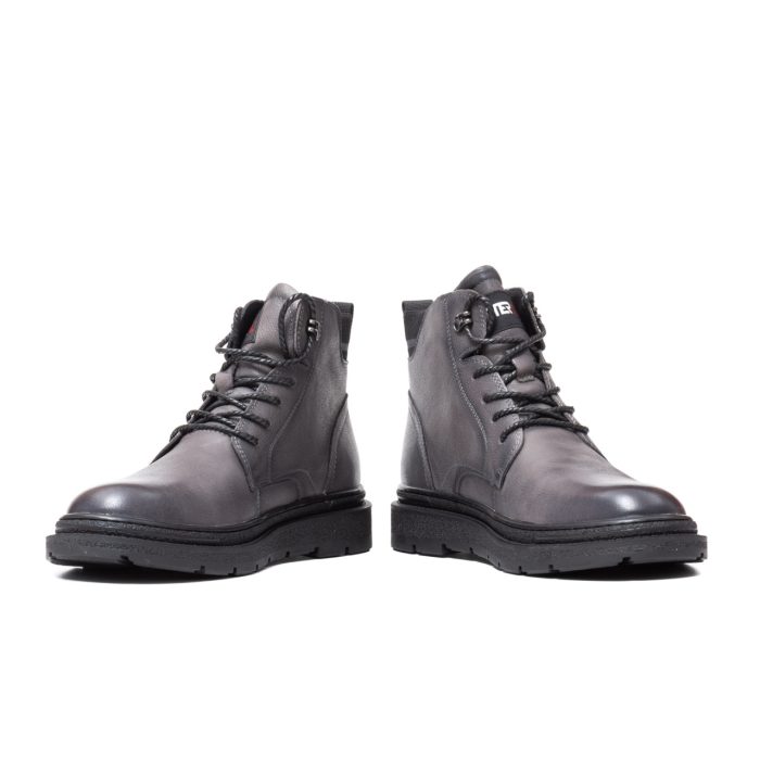 Ghete barbati piele, E6E630001B 14-N, gri - imagine 4
