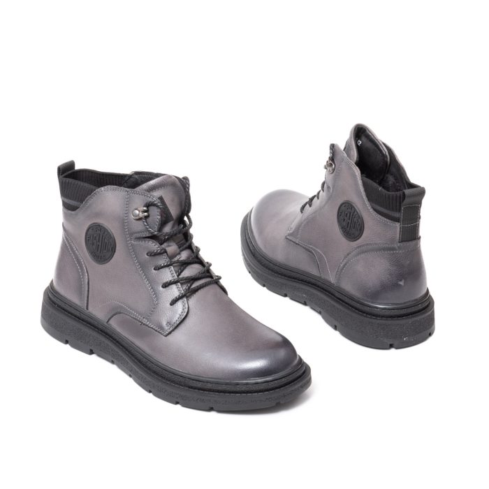 Ghete barbati piele, E6E630001B 14-N, gri - imagine 6
