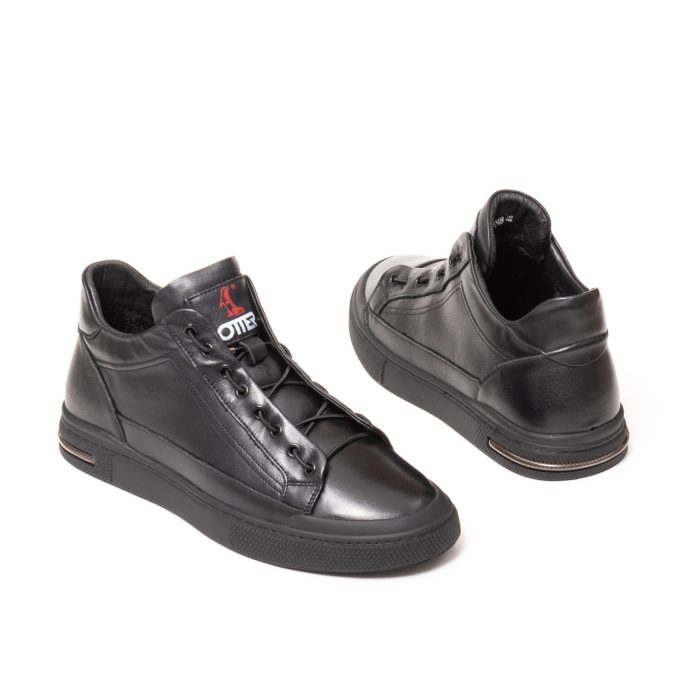 Sneakers barbati piele, 7CCJ30014B 01-N, Negru - imagine 6