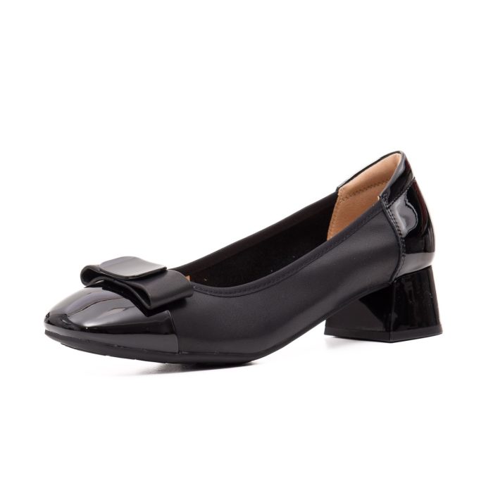 Pantofi dama eleganti, piele naturala, M4M460009A 01-N, negru