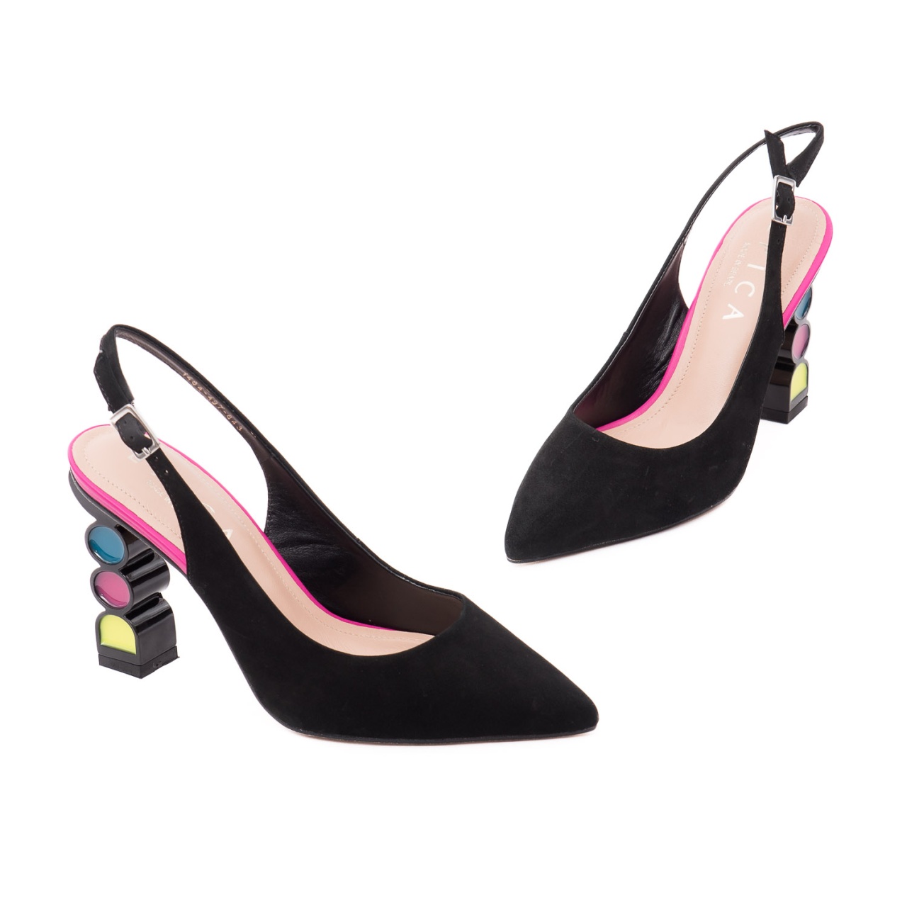 Pantofi decupați Epica OE1484-497-843 01-2 din piele naturală, negru - imagine 2