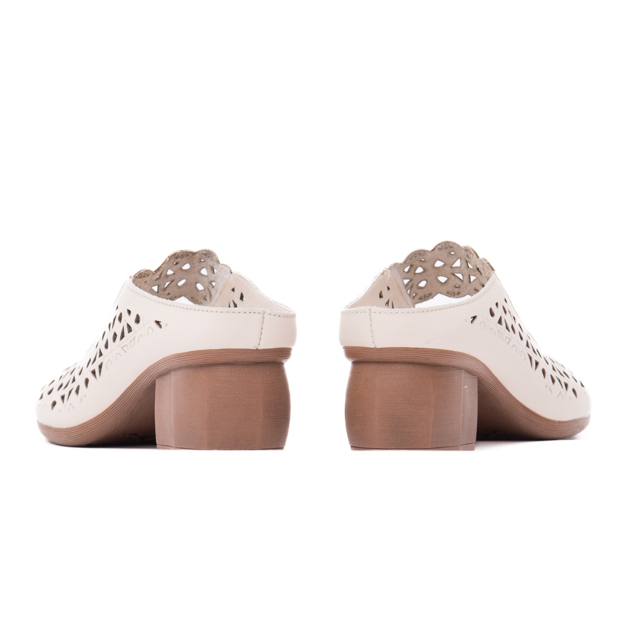 Saboti dama PASS Collection, 9VZM60001B 52-N din piele naturala, crem - imagine 6