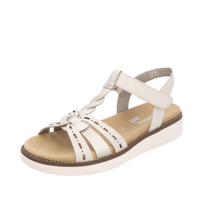 Sandale dama casual, Remonte D2044-60 din piele naturala, crem - imagine 2