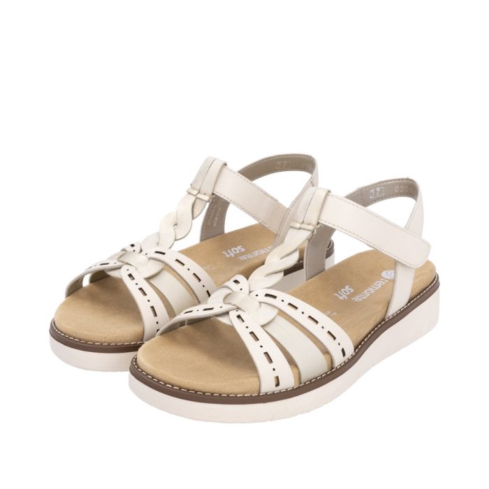 Sandale dama casual, Remonte D2044-60 din piele naturala, crem - imagine 3