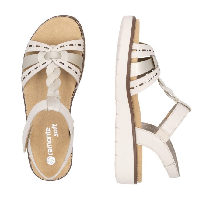 Sandale dama casual, Remonte D2044-60 din piele naturala, crem - imagine 5
