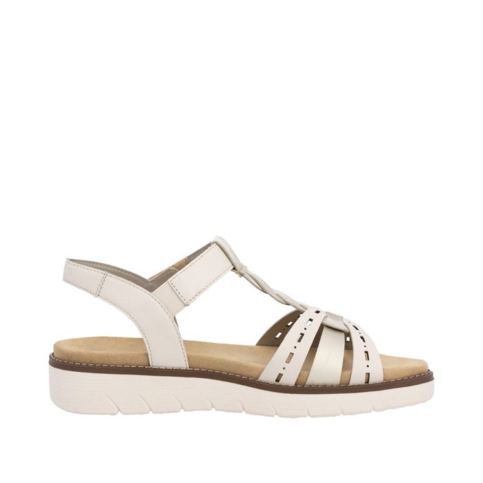 Sandale dama casual, Remonte D2044-60 din piele naturala, crem - imagine 6