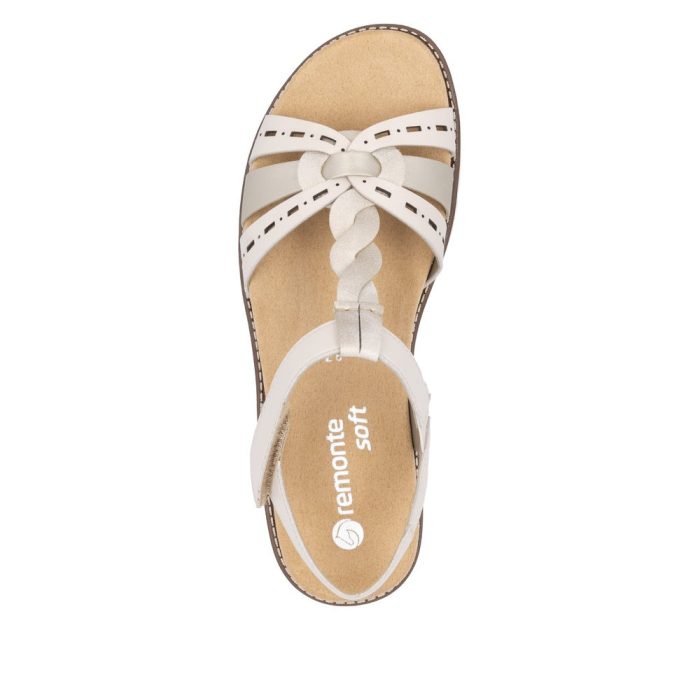 Sandale dama casual, Remonte D2044-60 din piele naturala, crem - imagine 7