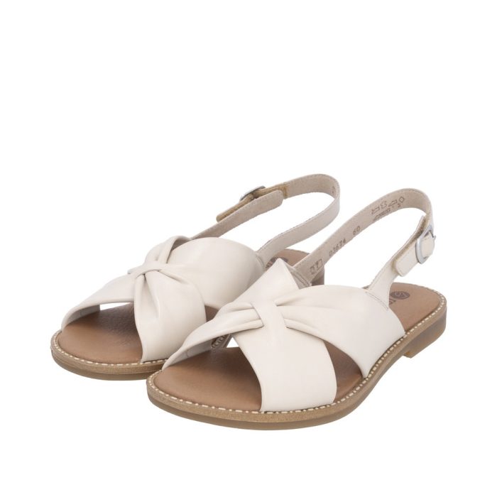 Sandale dama casual, Remonte D3674-60 din piele naturala, crem - imagine 3