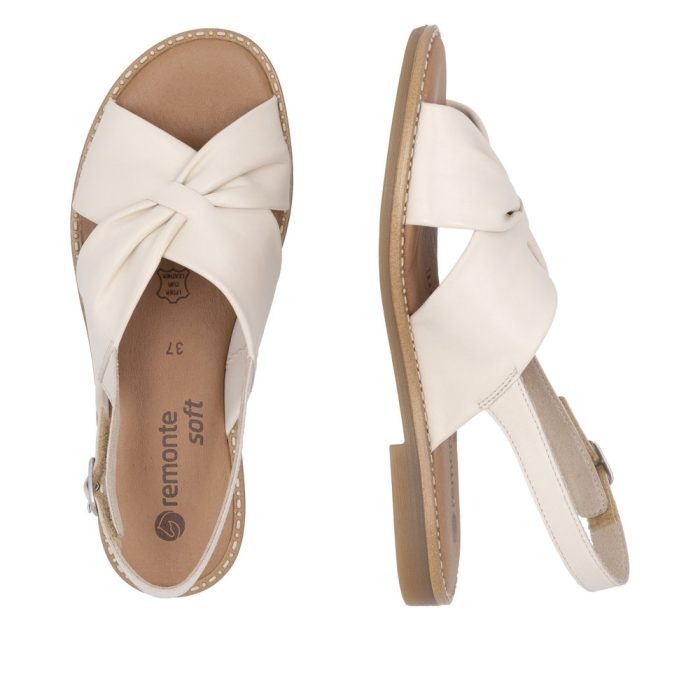 Sandale dama casual, Remonte D3674-60 din piele naturala, crem - imagine 5