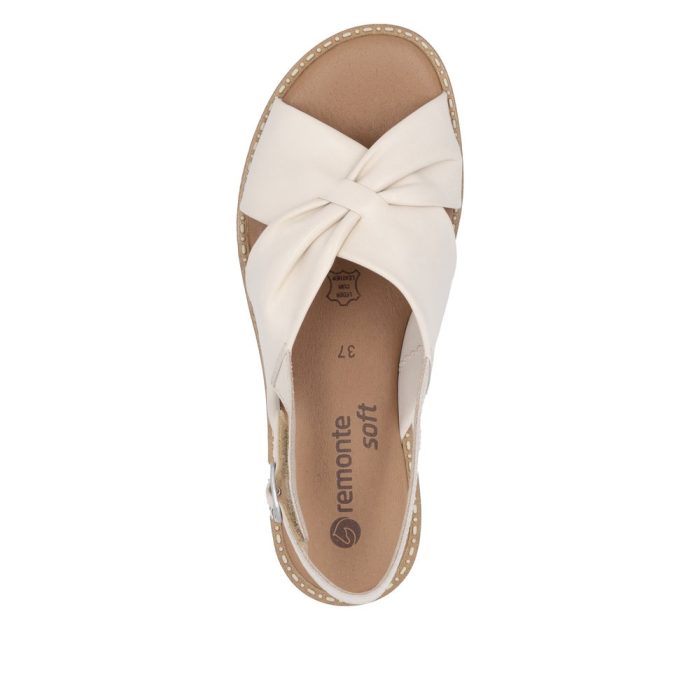 Sandale dama casual, Remonte D3674-60 din piele naturala, crem - imagine 7