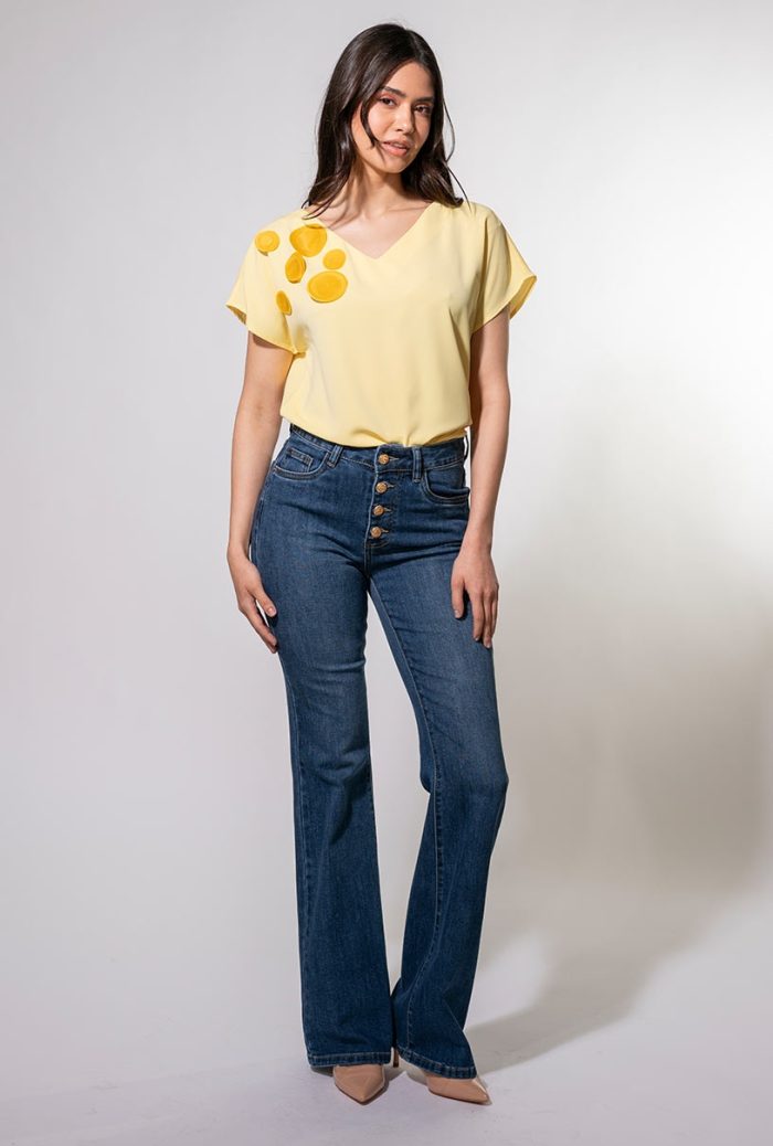 Blugi dama evazati din denim pentru un look atemporal, 25869, Hermosa, albastru - imagine 8