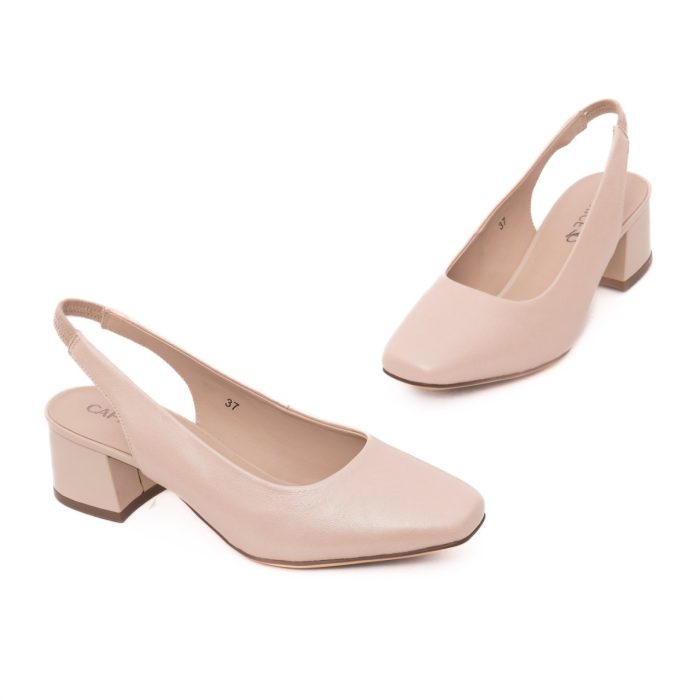 Pantofi eleganti decupati din piele naturala, Caprice, 9-29500-42 433, bej - imagine 2