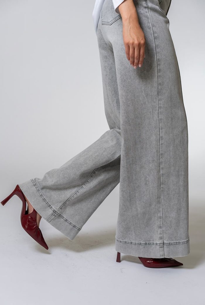 Blugi mom fit din denim 15772, Hermosa, gri - imagine 3