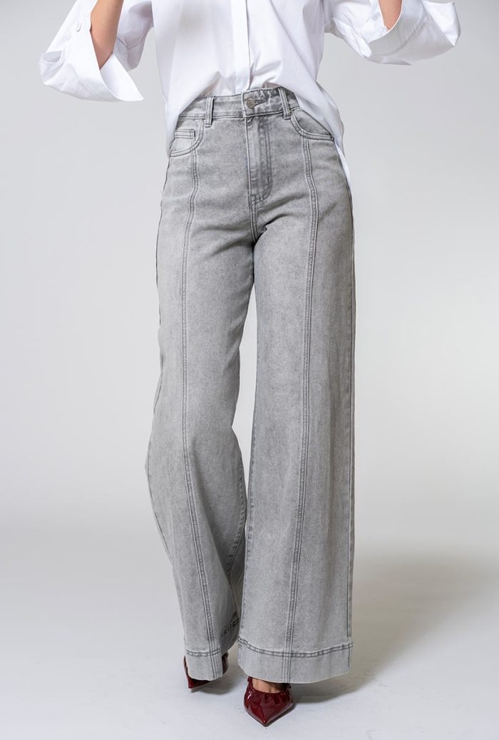 Blugi mom fit din denim 15772, Hermosa, gri - imagine 5