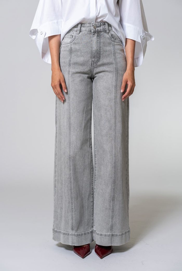 Blugi mom fit din denim 15772, Hermosa, gri - imagine 6