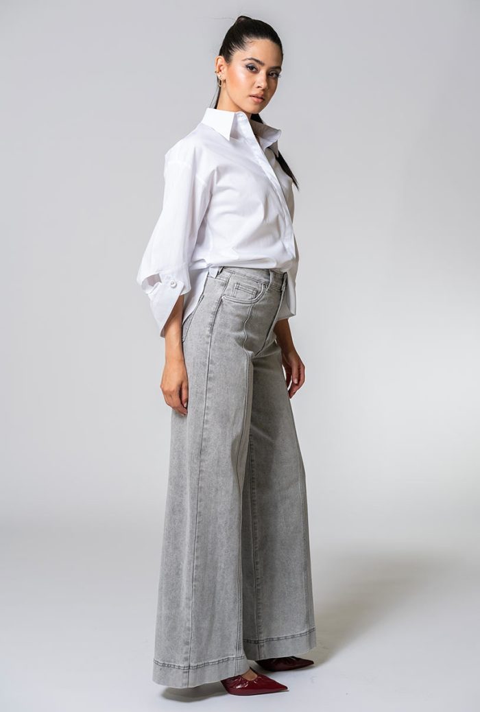Blugi mom fit din denim 15772, Hermosa, gri - imagine 7