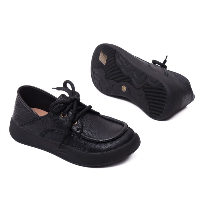 Pantofi dama din piele naturala, Feeling, 60782, negru - imagine 4