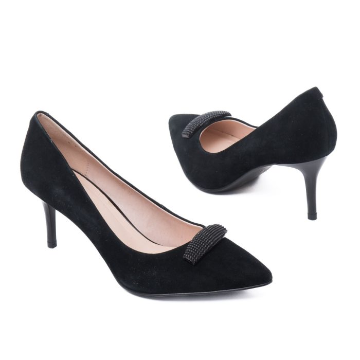 Pantofi dama din piele naturala nabuc, Epica, JIJI70005A 01-I, negru - imagine 3