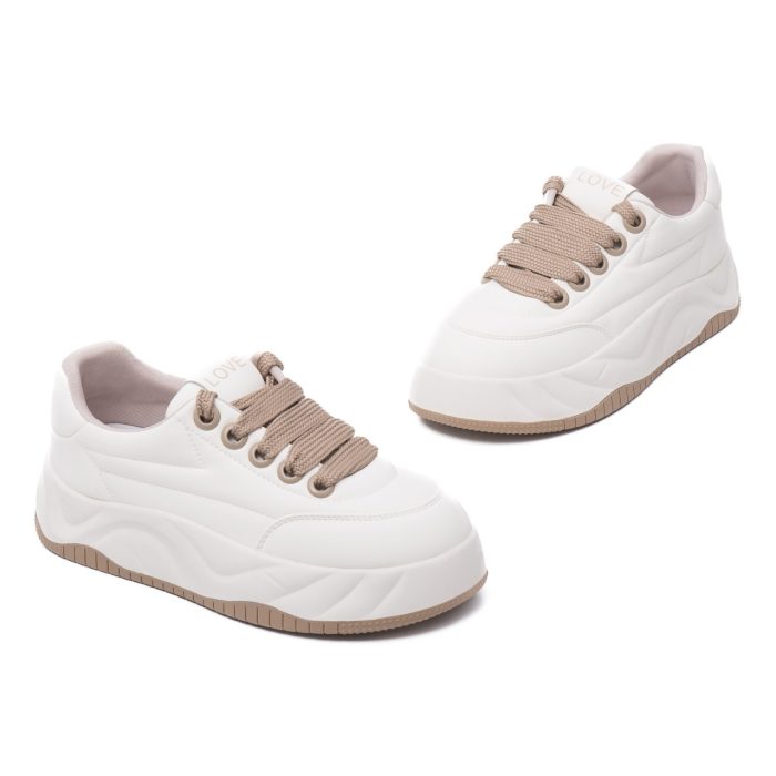 Pantofi dama sport din piele naturala, Feeling, 9927, alb - imagine 2