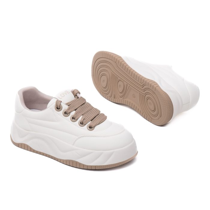 Pantofi dama sport din piele naturala, Feeling, 9927, alb - imagine 4