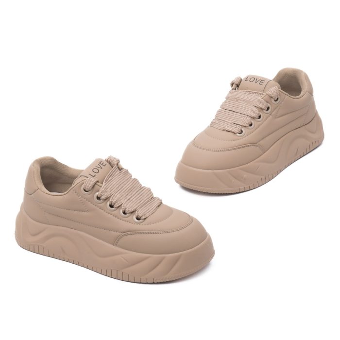 Pantofi dama sport din piele naturala, Feeling, 9927, bej - imagine 2