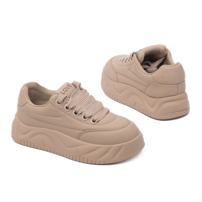 Pantofi dama sport din piele naturala, Feeling, 9927, bej - imagine 3