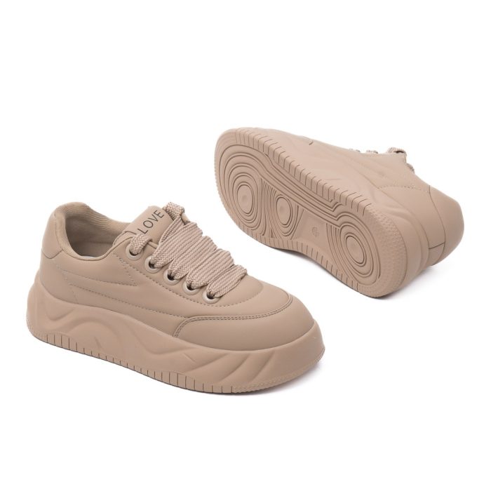 Pantofi dama sport din piele naturala, Feeling, 9927, bej - imagine 4