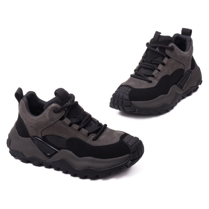 Ghete barbati din piele si textil, Gryxx, K9MB69086-13A 01-Z, gri - imagine 2