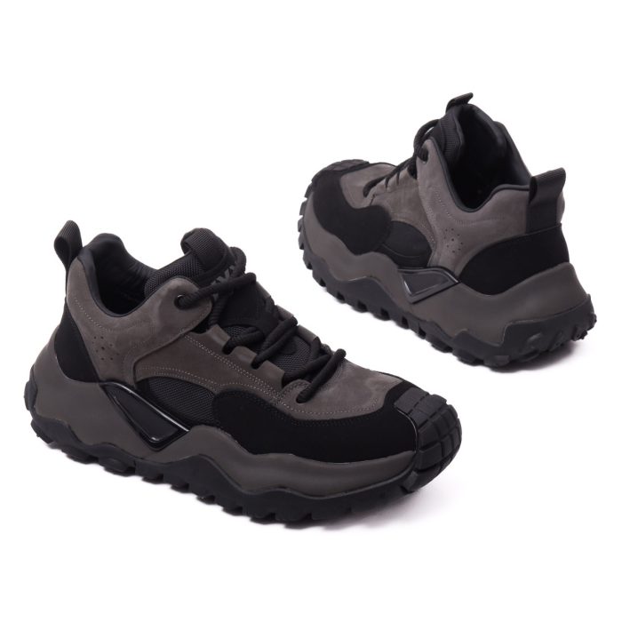 Ghete barbati din piele si textil, Gryxx, K9MB69086-13A 01-Z, gri - imagine 3