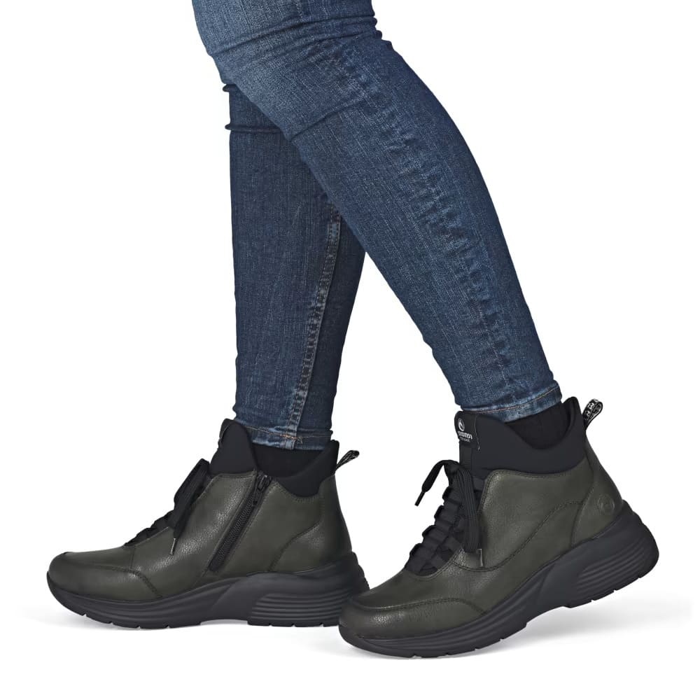 Ghete damă verzi Remonte D6679-52 cu șiret și fermoar, confort termic - imagine 9