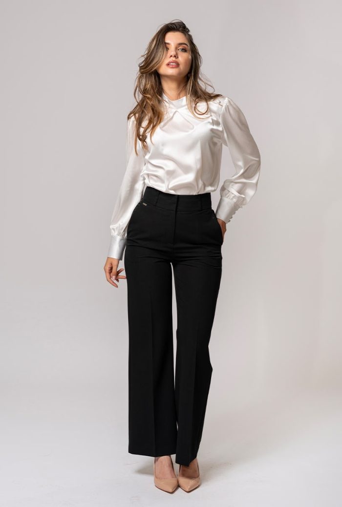 Pantaloni din stofa uni NASSIRA, Hermosa