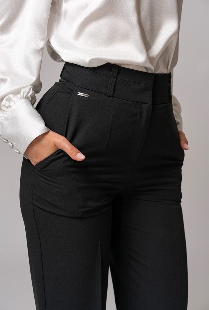 Pantaloni din stofa uni NASSIRA, Hermosa - imagine 2
