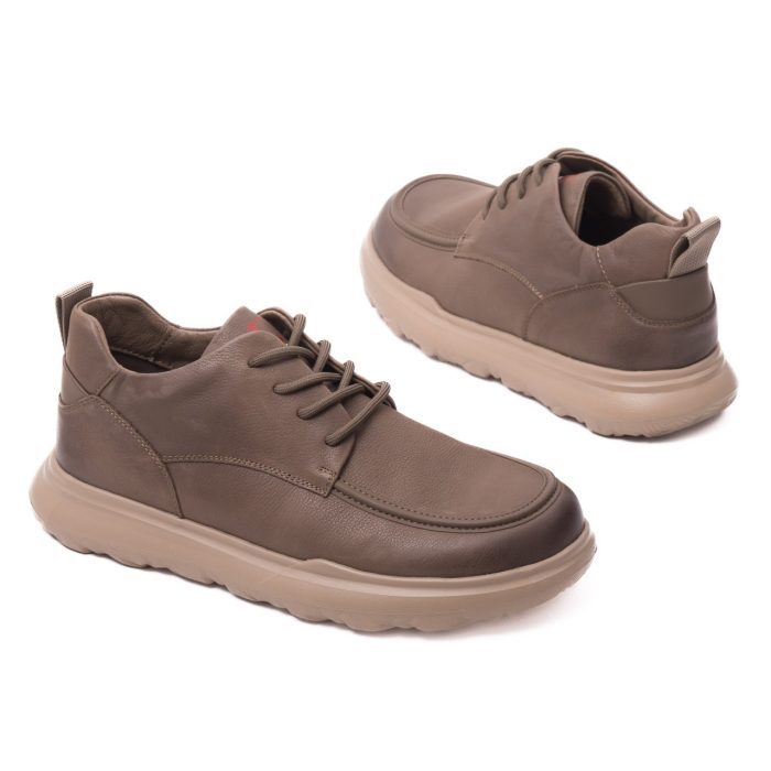 Pantofi barbati din piele naturala nabuc, Otter, 7CCJ70007B 40-2, kaki - imagine 3