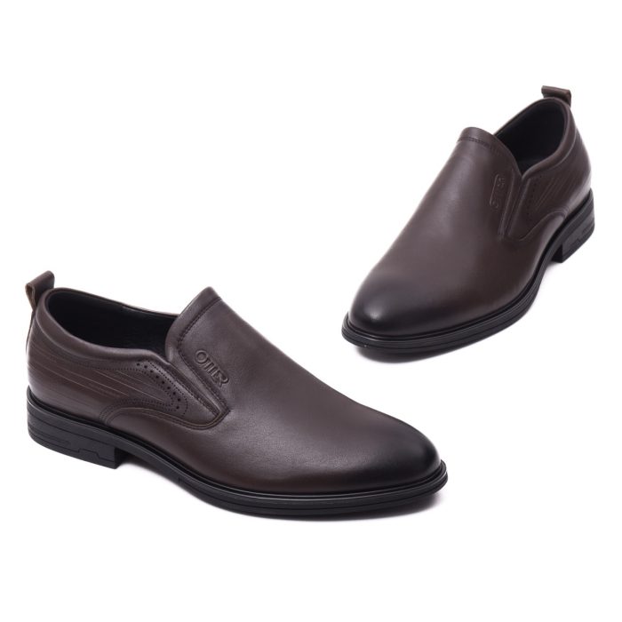 Pantofi barbati din piele naturala, Otter, E6E670003B 02-N, maro - imagine 2