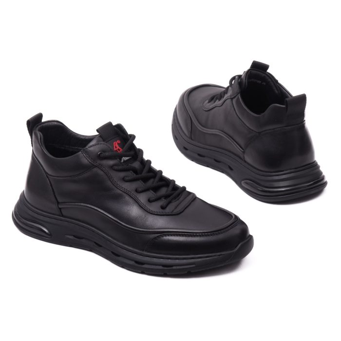 Pantofi barbati din piele naturala, Otter, E6E670019A 01-N, negru - imagine 3