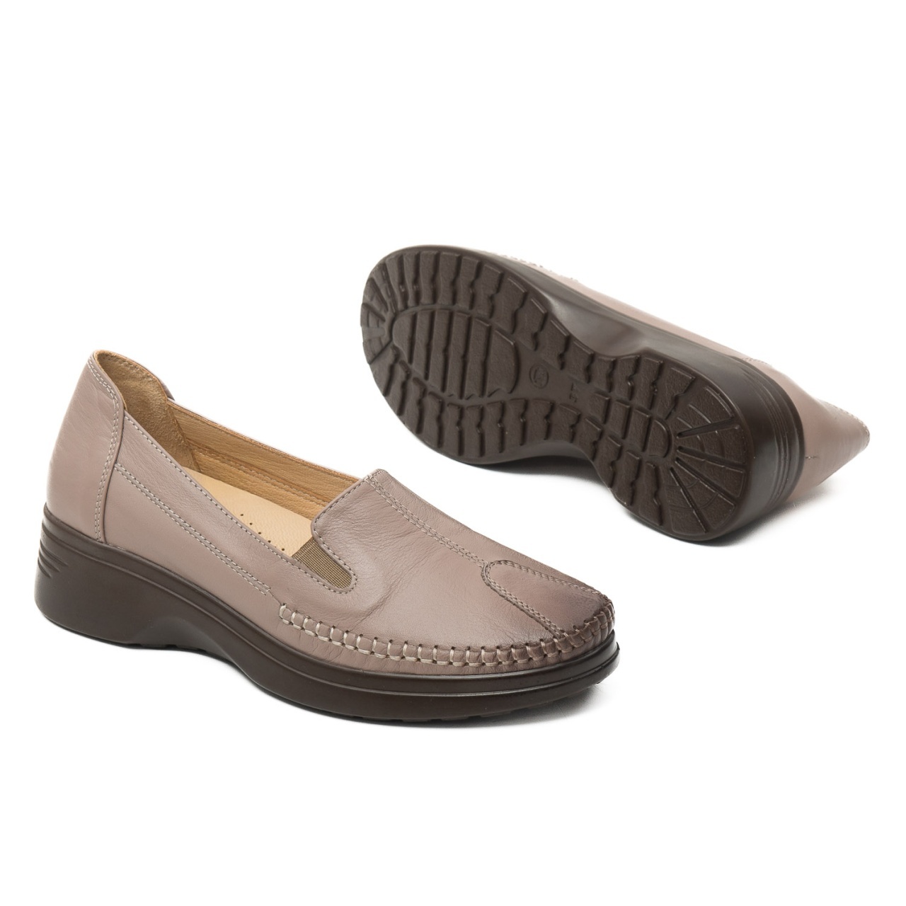 Pantofi dama din piele naturala, BIO.Flex, 134 B, bej - imagine 4