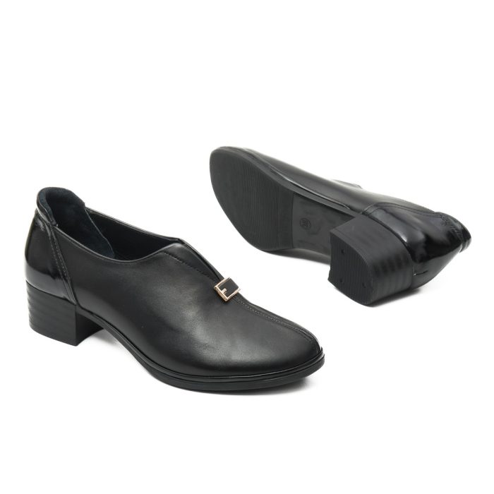Pantofi dama din piele naturala, Dogati, 345 N, negru - imagine 4