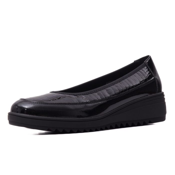 Pantofi dama din piele naturala lacuita, Karisma, V4VA60006A 01-O, negru