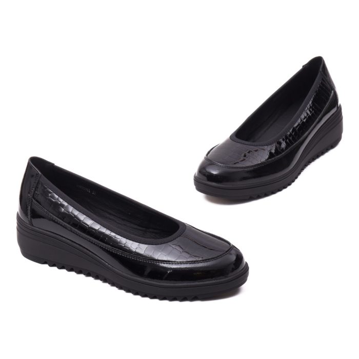 Pantofi dama din piele naturala lacuita, Karisma, V4VA60006A 01-O, negru - imagine 2