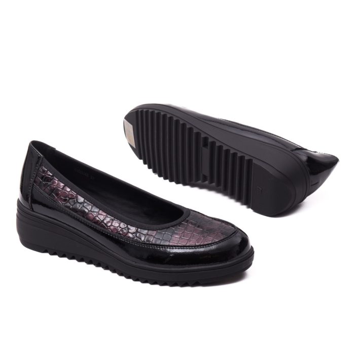 Pantofi dama din piele naturala lacuita, Karisma, V4VA60006B 19-O, bordo - imagine 4