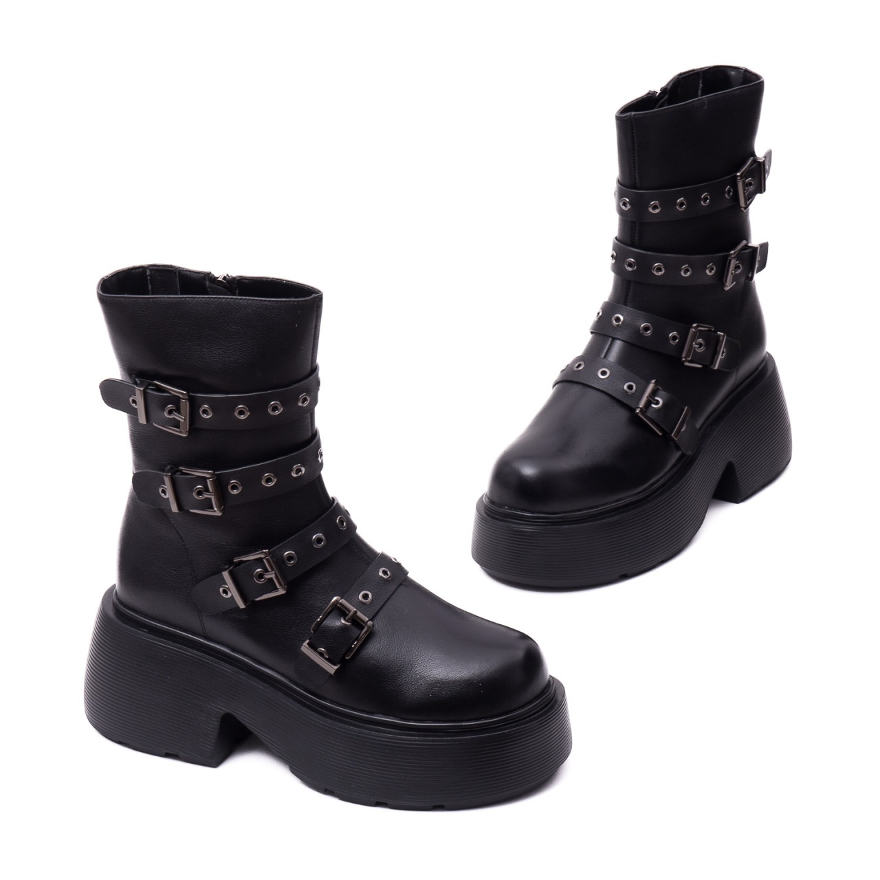 Bocanci dama din piele naturala, Gryxx 9C1522-3613-N379J 01-N, negru - imagine 2