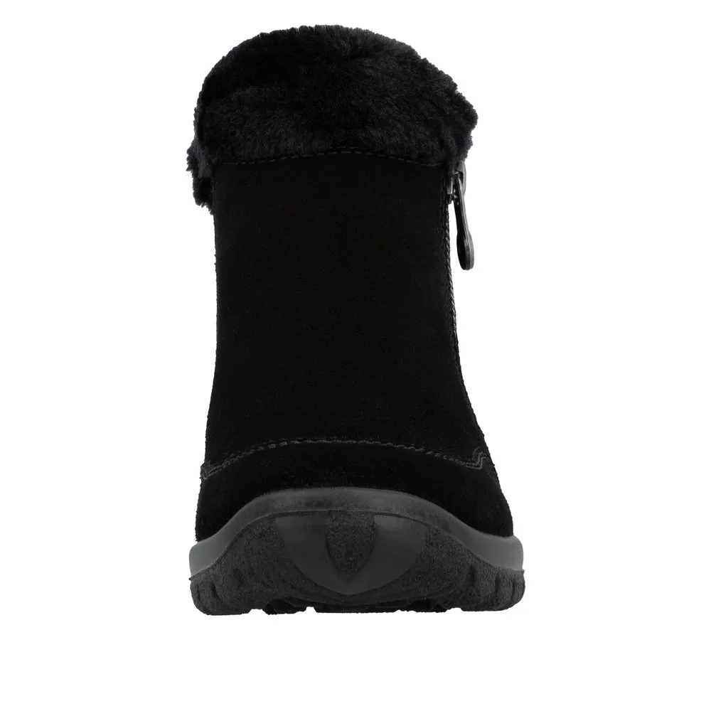 Botine dama din piele intoarsa, Rieker L7188-00, negru - imagine 10