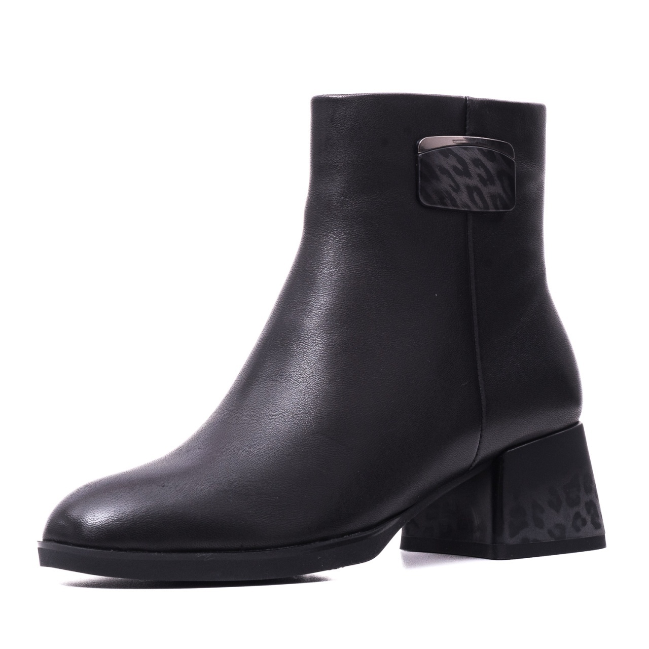 Botine dama din piele naturala, Epica, JIJI70034B 01-N, negru