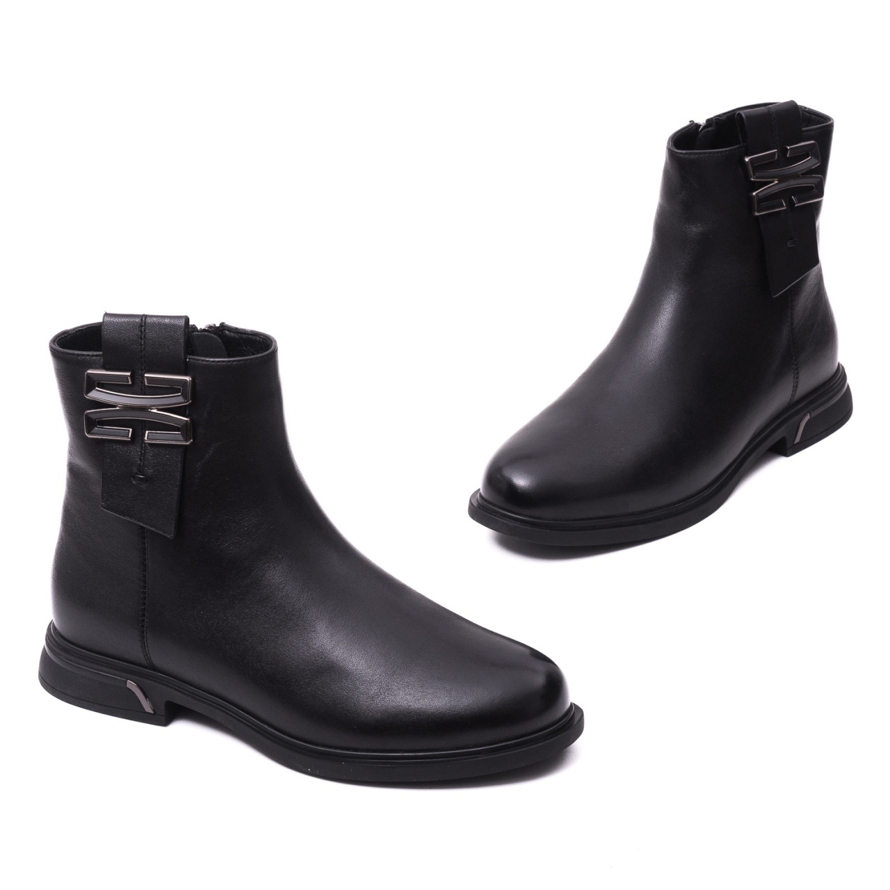 Botine dama din piele naturala, Karisma, H3DL70014A 01-N, negru - imagine 2