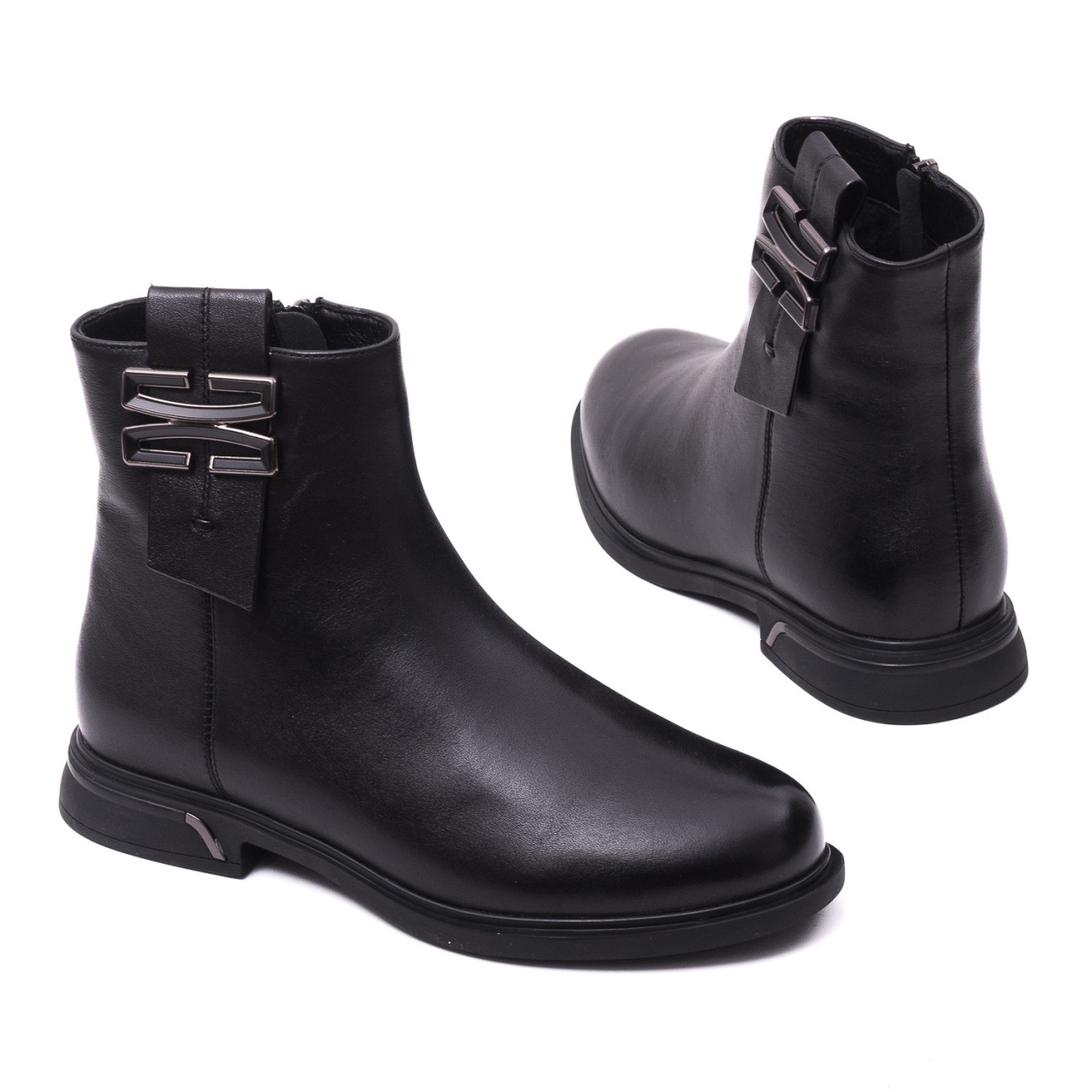 Botine dama din piele naturala, Karisma, H3DL70014A 01-N, negru - imagine 3