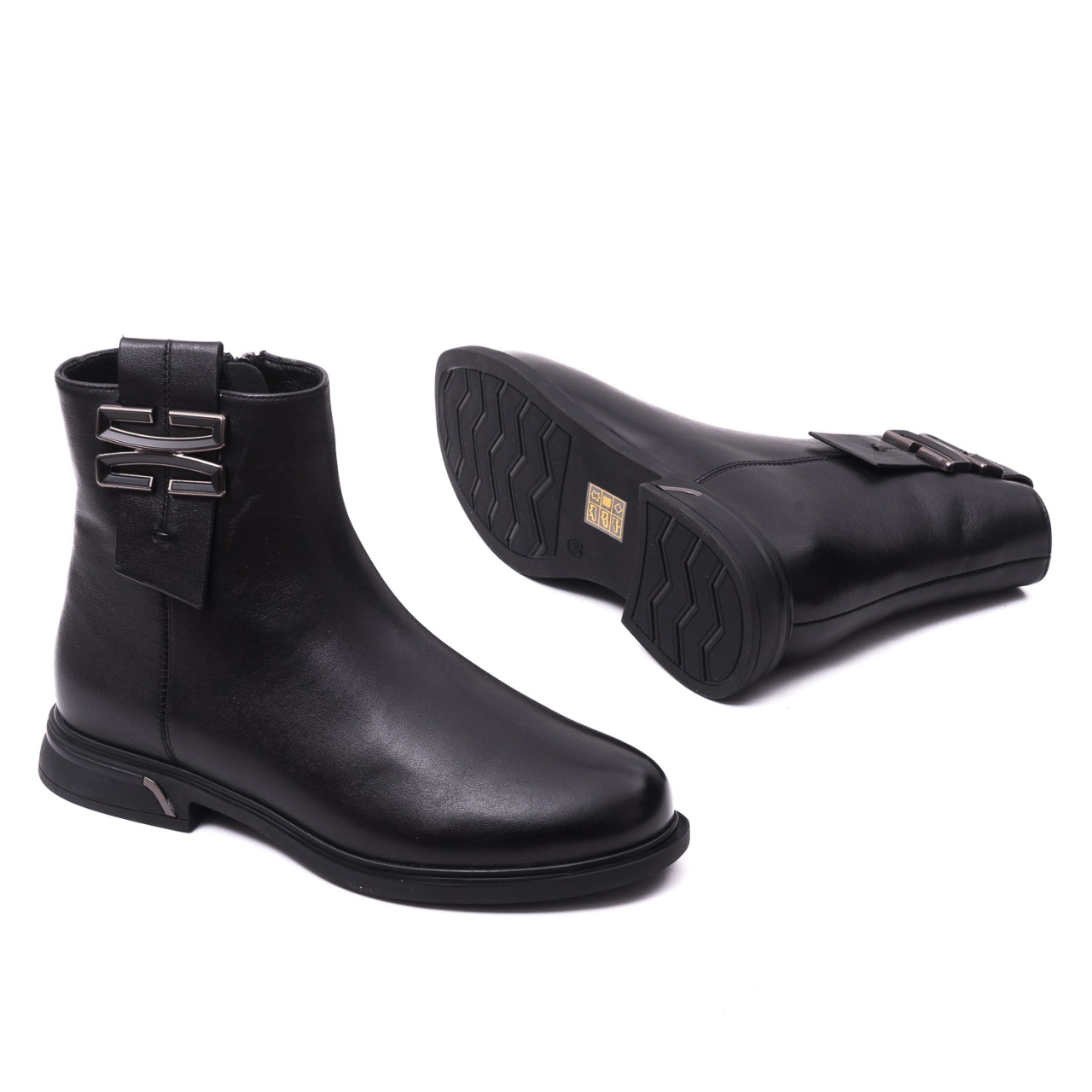 Botine dama din piele naturala, Karisma, H3DL70014A 01-N, negru - imagine 4