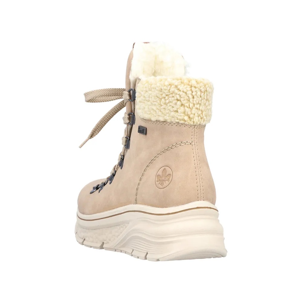 Ghete dama din piele ecologică, Rieker 48034-20, bej - imagine 5